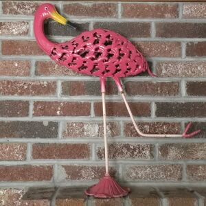 Pink Metal Flamingo Garden Decor Cast iron